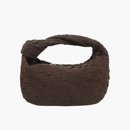 Enaloria – Women’s Mini Suede Shoulder Bag with Woven Knot Design